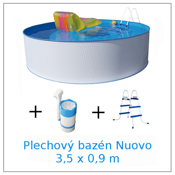 Nadzemní bazén Nuovo 3,5 x 0,9 m s kartušovou filtrací a schůdky