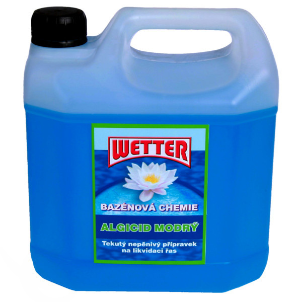 Algicid modrý - tekutý nepěnivý přípravek na likvidaci řas 3 litry