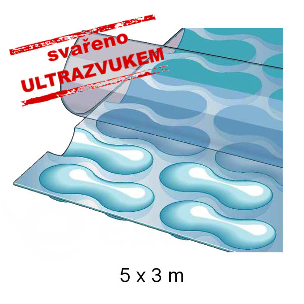 Solární bazénová plachta modrá 5 x 3 m 400 mikronů