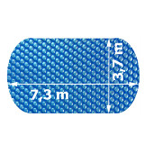 Solární plachta modrá na oválné bazény 7,3 x 3,7 m