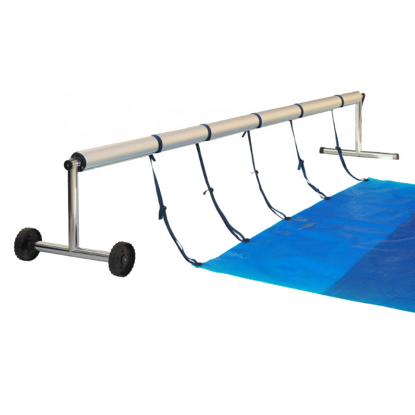 Naviják na solární plachtu pojízdný s koly pro bazény šířky 2,6 - 4,3 m